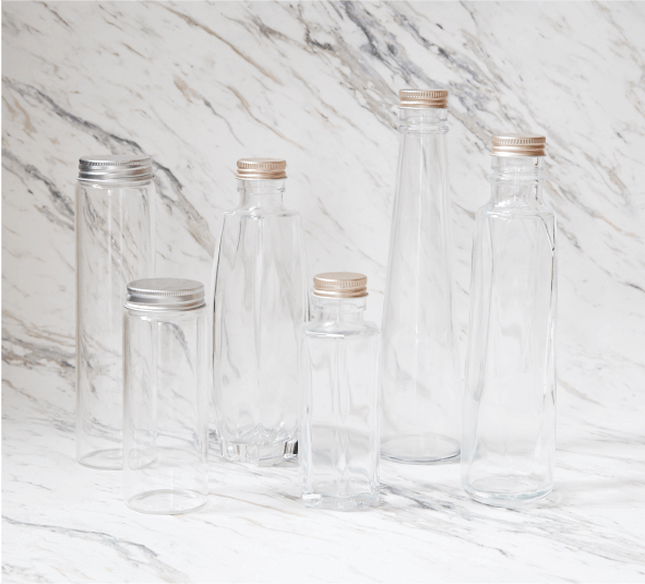 株式会社アクモリリーのオリジナルハーバリウムボトル（ガラス瓶）の商品写真